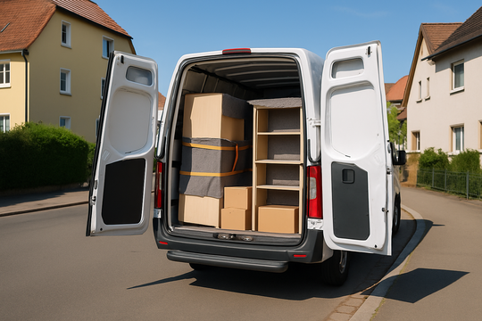 Weißer Mercedes Sprinter für Möbeltransport in Herne